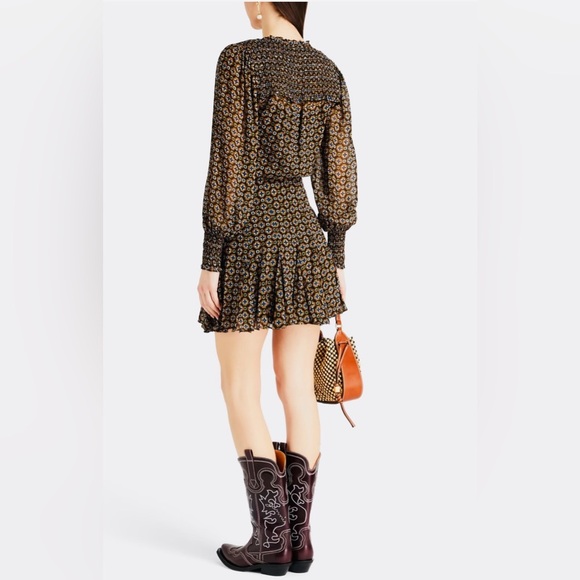 **NWT** VERONICA BEARD SACCHI PRINTED CHIFFON MINI DRESS Size 0 - Picture 3 of 6